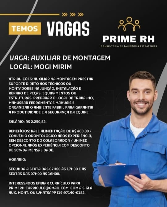 Auxiliar de Montagem